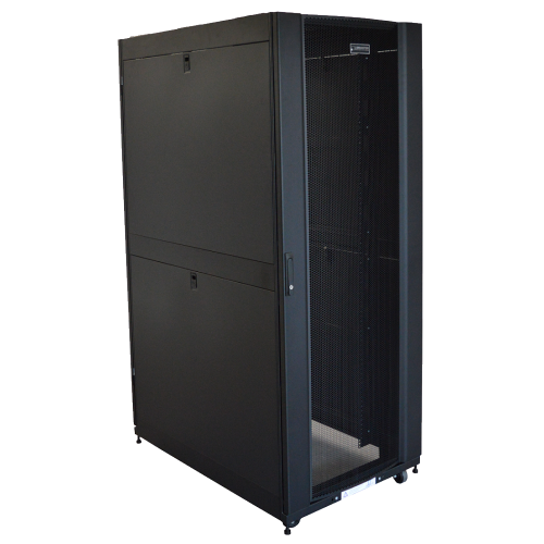 The DC series floor cabinet is intended for 19" equipment installed on two or four mounting rails. Extended (800mm) width model allows easy equipment cable management.